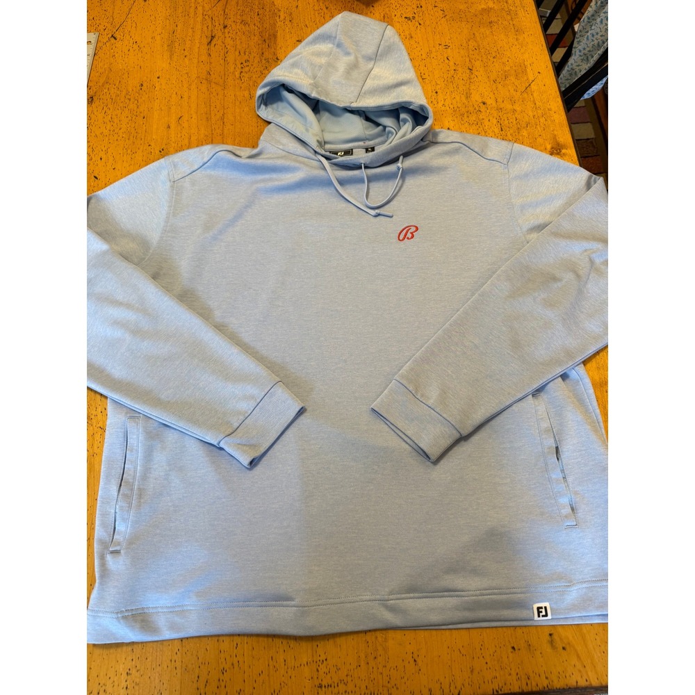 FootJoy Hoodie XL Baby Blue Performance Golf Pullover Long Sleeve
